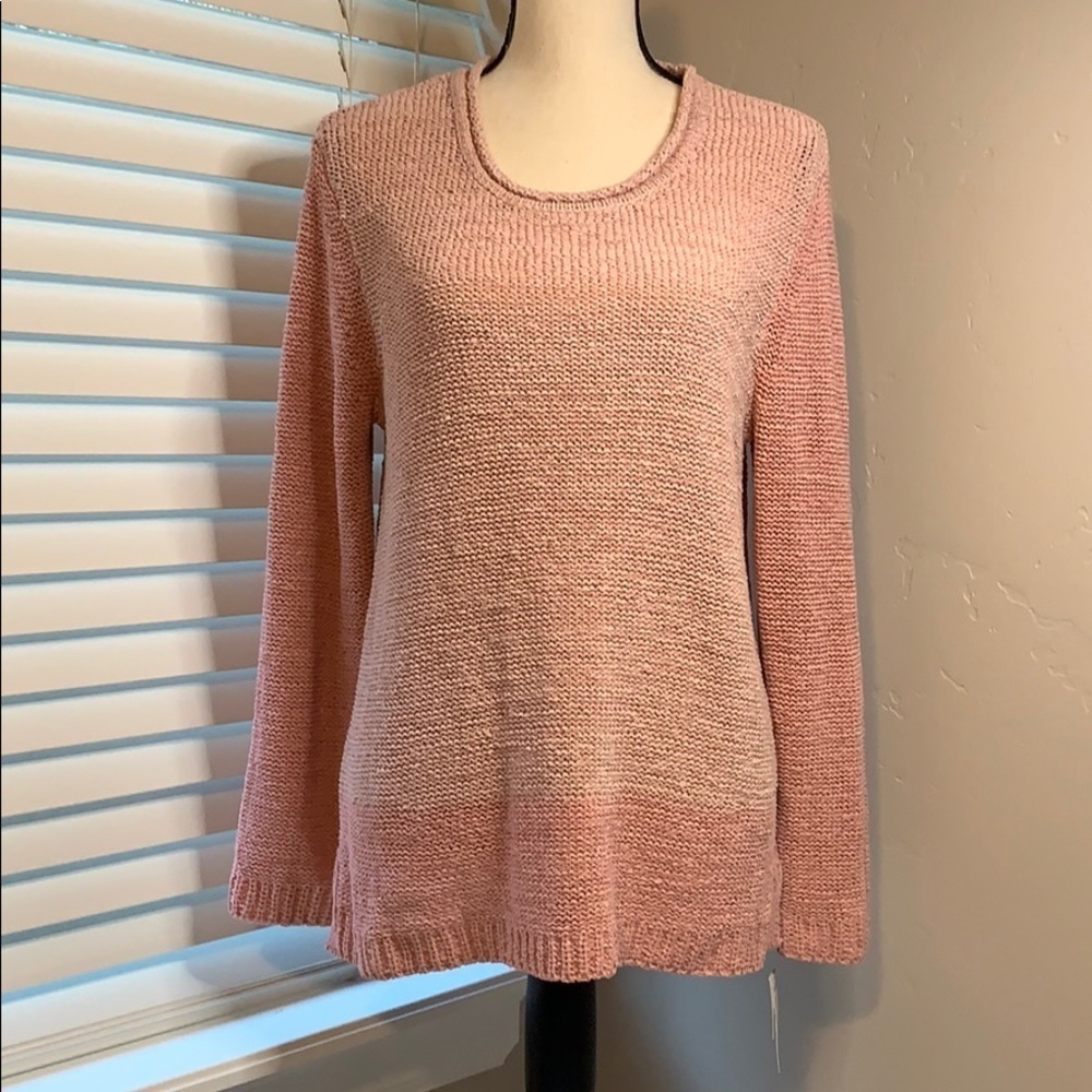 Style & Co pink ombre pullover sweater M